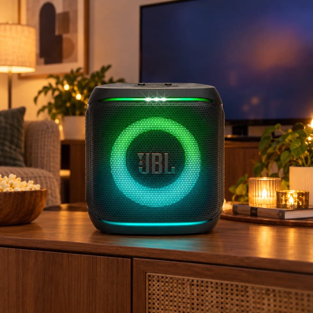 JBL PartyBox Encore 2 com microfones